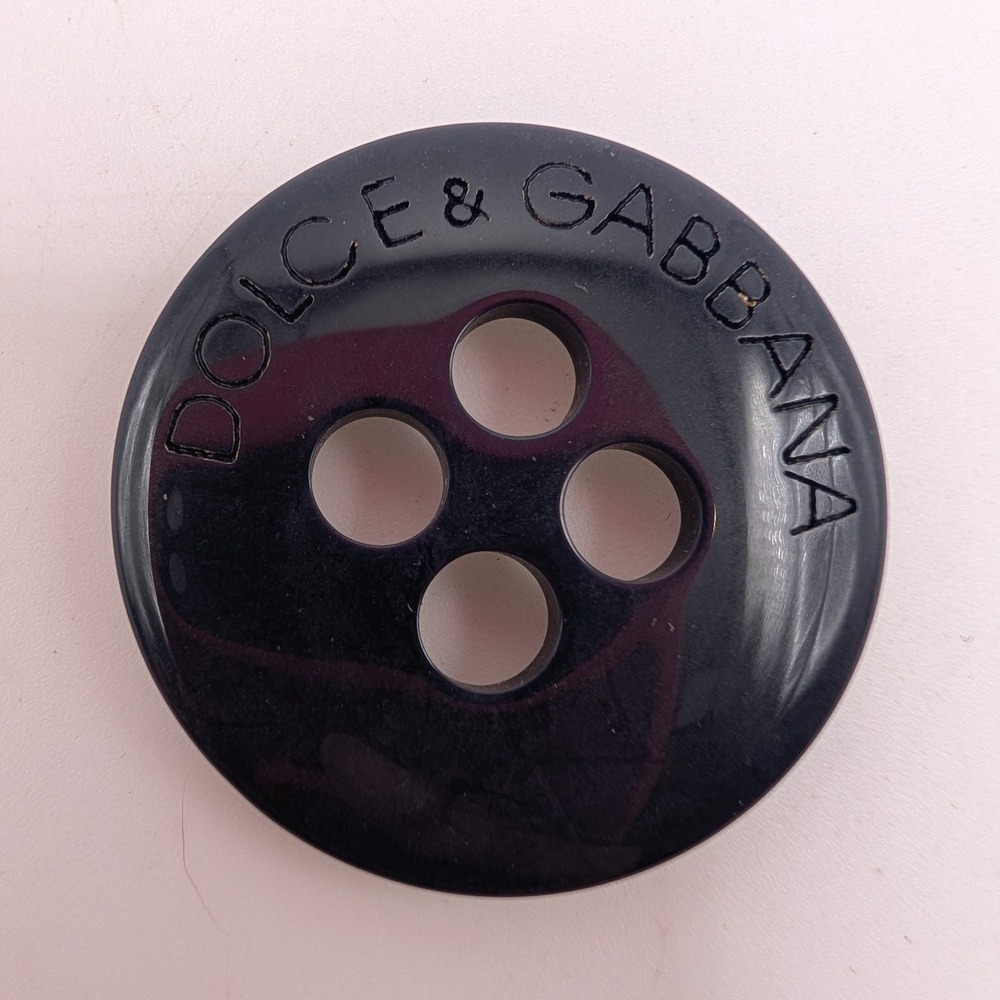 Dolce & Gabbana Button Black Engraved Logo 4-Hole 41mm Replacement Round Circle